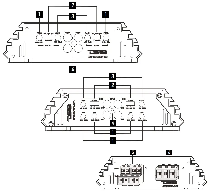 DS18 ZR500 1D 4 Channels Class Stereo Full Range Amplifier - fig4