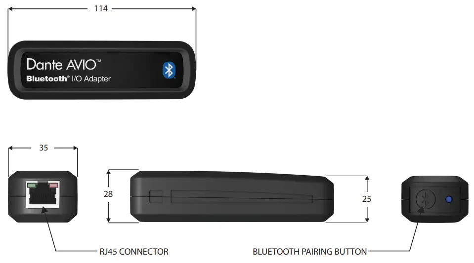 Audinate Dante AVIO 2x1 Channel Bluetooth Adapter - fig