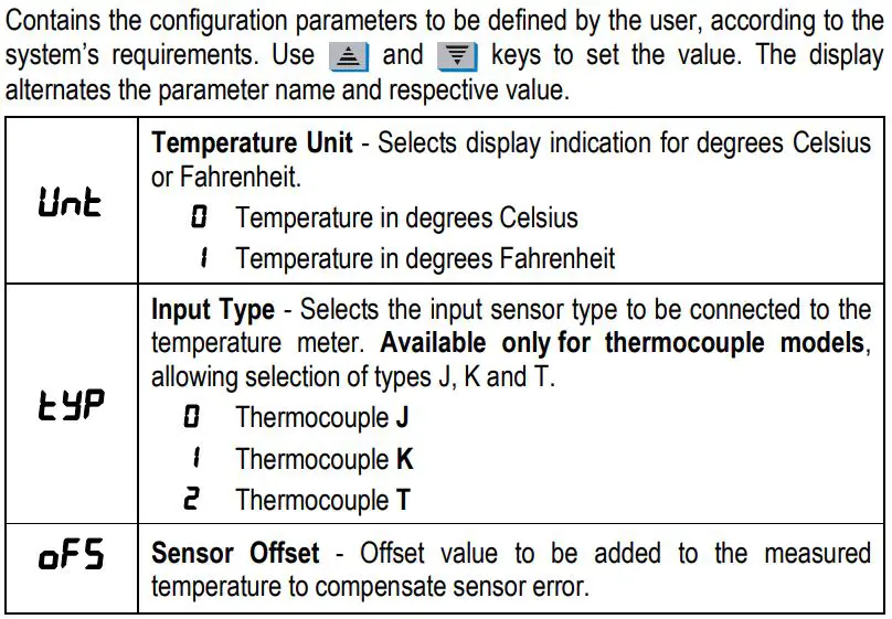 NOVUS N320 Temperature meter User Manual - Level 1 – Configuration Level