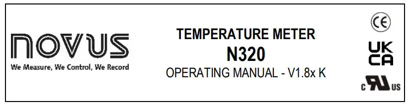 NOVUS N320 Temperature meter User Manual