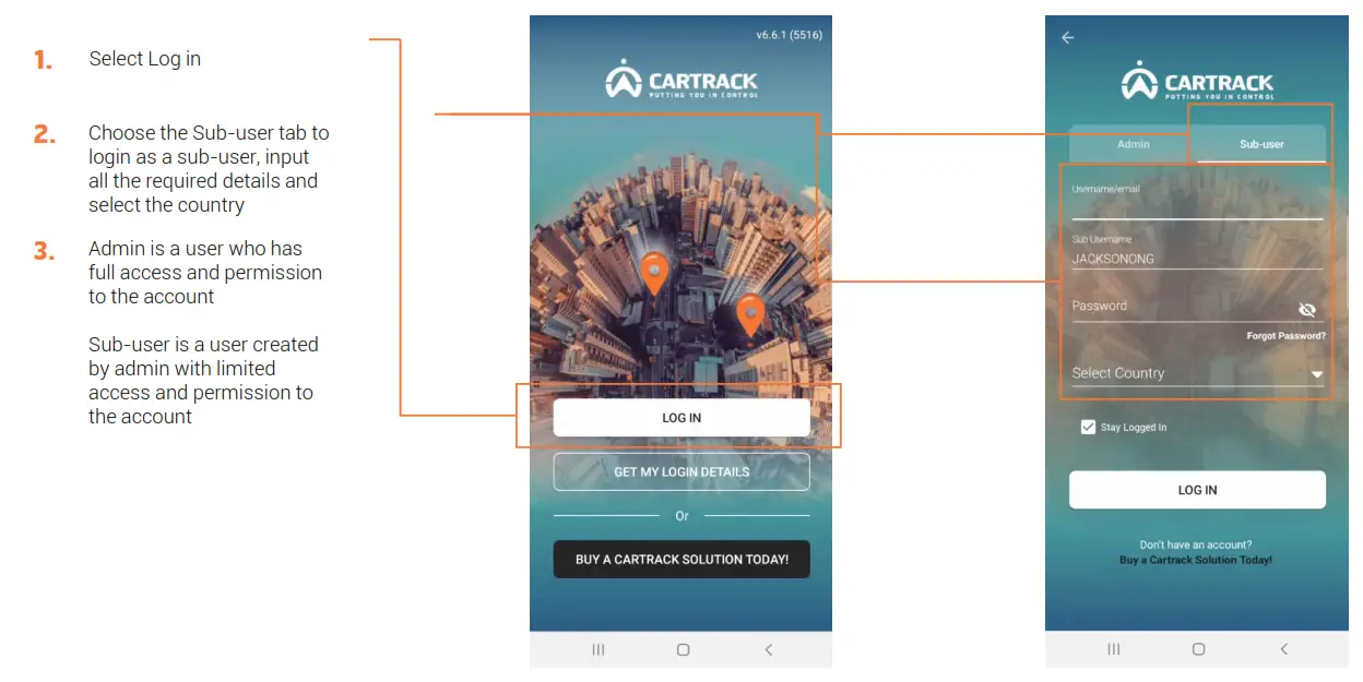 CARTRACK GPS Vehicle and Fleet Mobile Application - SUB