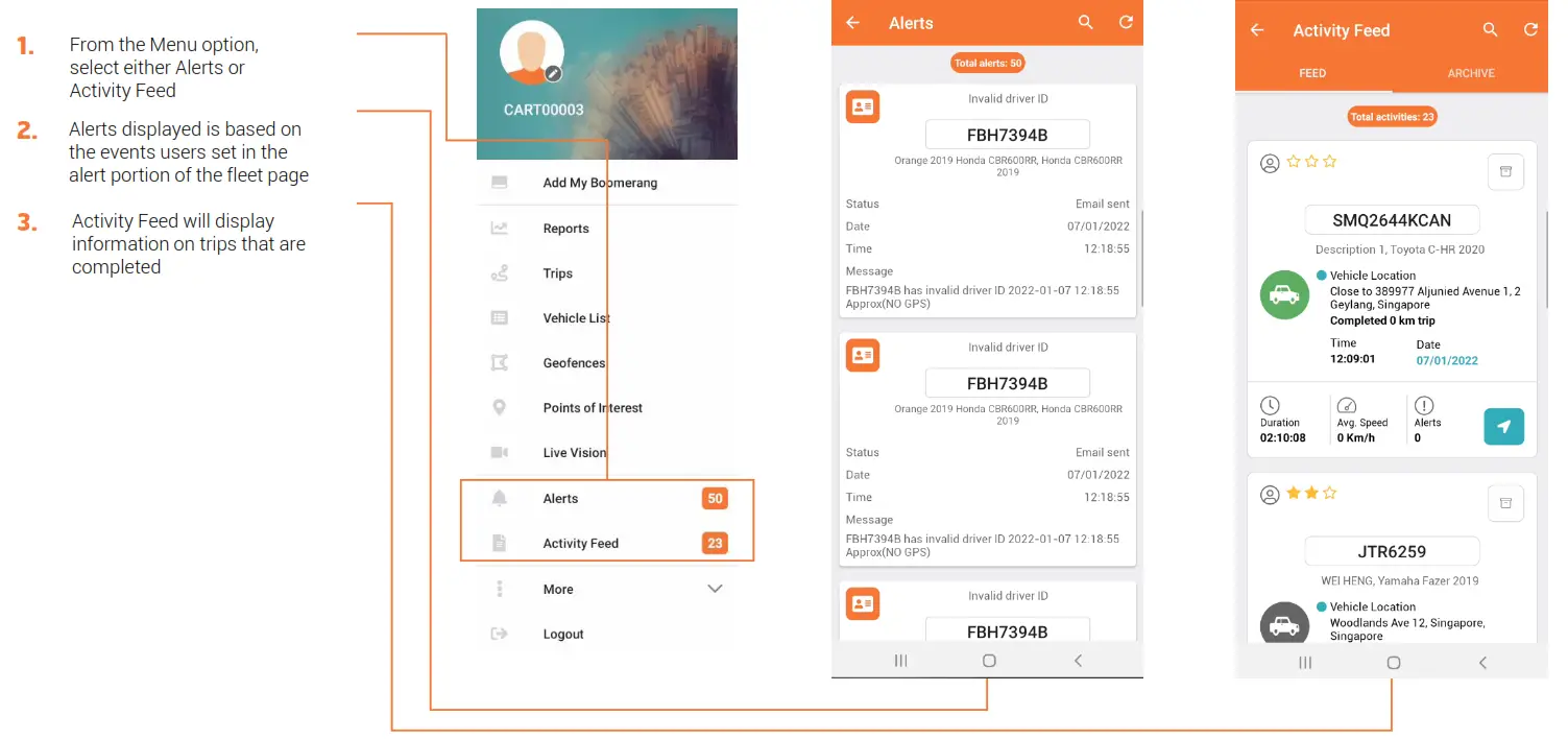 CARTRACK GPS Vehicle and Fleet Mobile Application - display 1