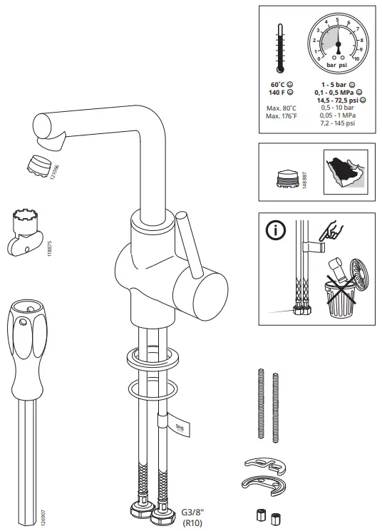 IKEA LUNDSKÄR Wash-basin mixer tap with strainer-fig3