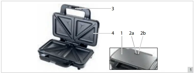 bESTRON ASM90XLCO Sandwich Maker-fig3