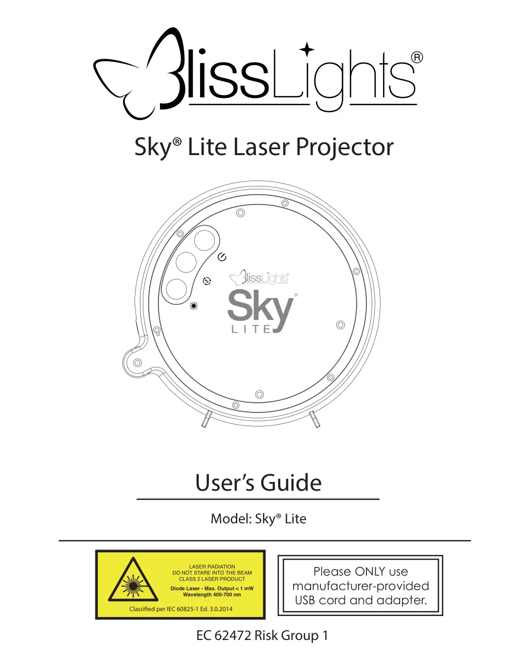 BlissLight Sky Lite Laser Projector User Guide