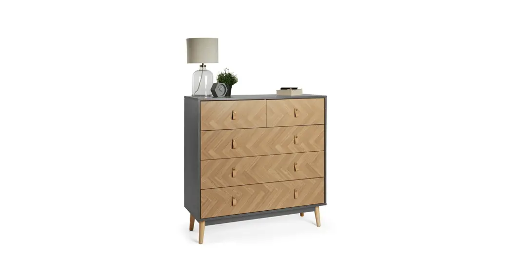 Vonhaus 4000004 Grey 3 Drawer Narrow Chest Of Drawers Instruction Manual