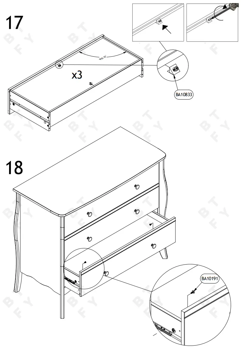VonHaus 4000004 Grey 3 Drawer Narrow Chest of Drawers - fig 11