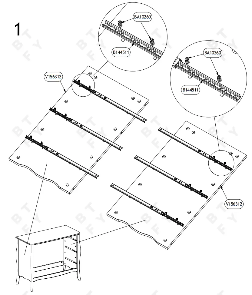 VonHaus 4000004 Grey 3 Drawer Narrow Chest of Drawers - fig 3