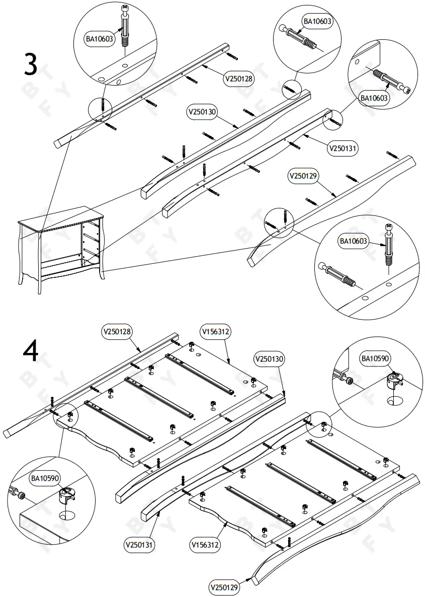 VonHaus 4000004 Grey 3 Drawer Narrow Chest of Drawers - fig 5