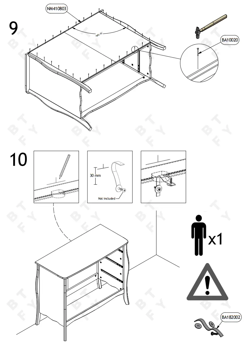 VonHaus 4000004 Grey 3 Drawer Narrow Chest of Drawers - fig 8