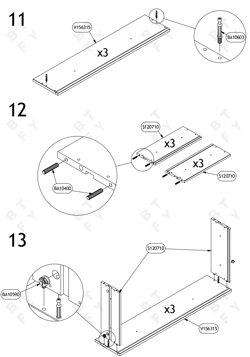 VonHaus 4000004 Grey 3 Drawer Narrow Chest of Drawers - fig 9