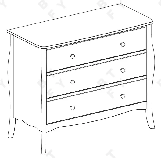 VonHaus 4000004 Grey 3 Drawer Narrow Chest of Drawers