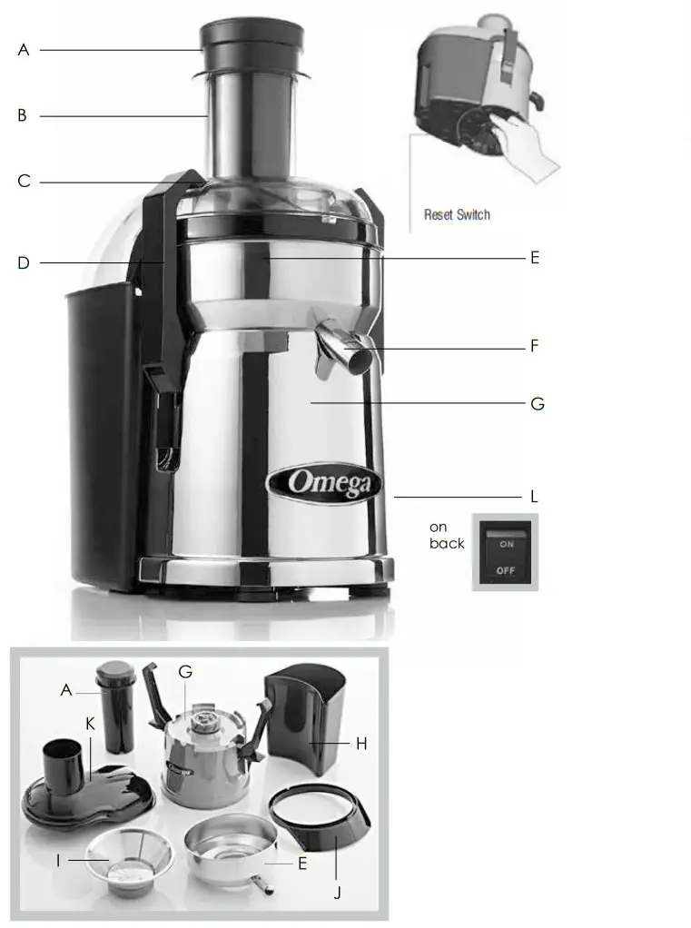 Omega MMC500C Mega Mouth High Speed Juicer - Figure 3