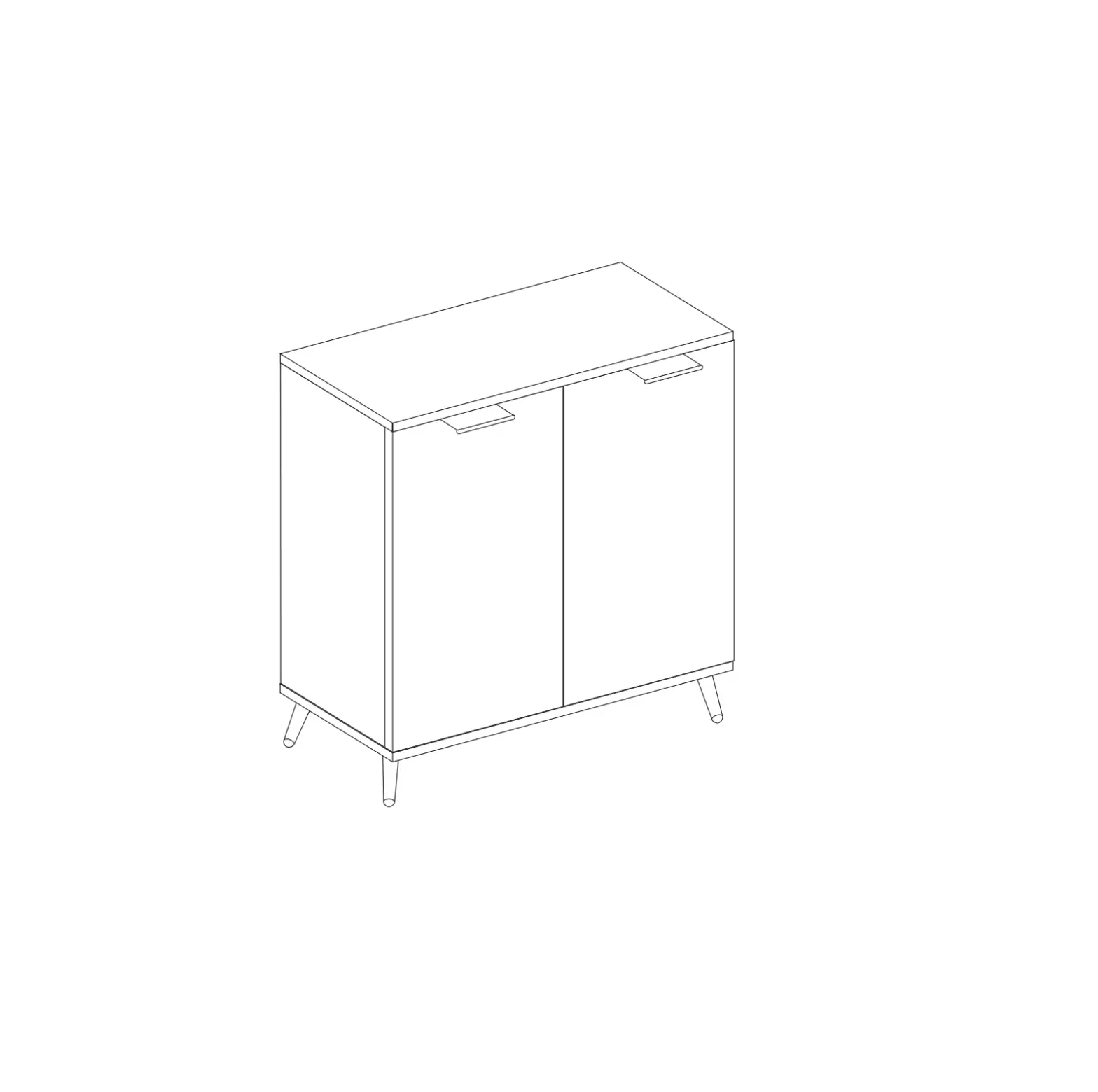 Oska Middle Century 2 Doors Modern Storage Cabinet User Guide