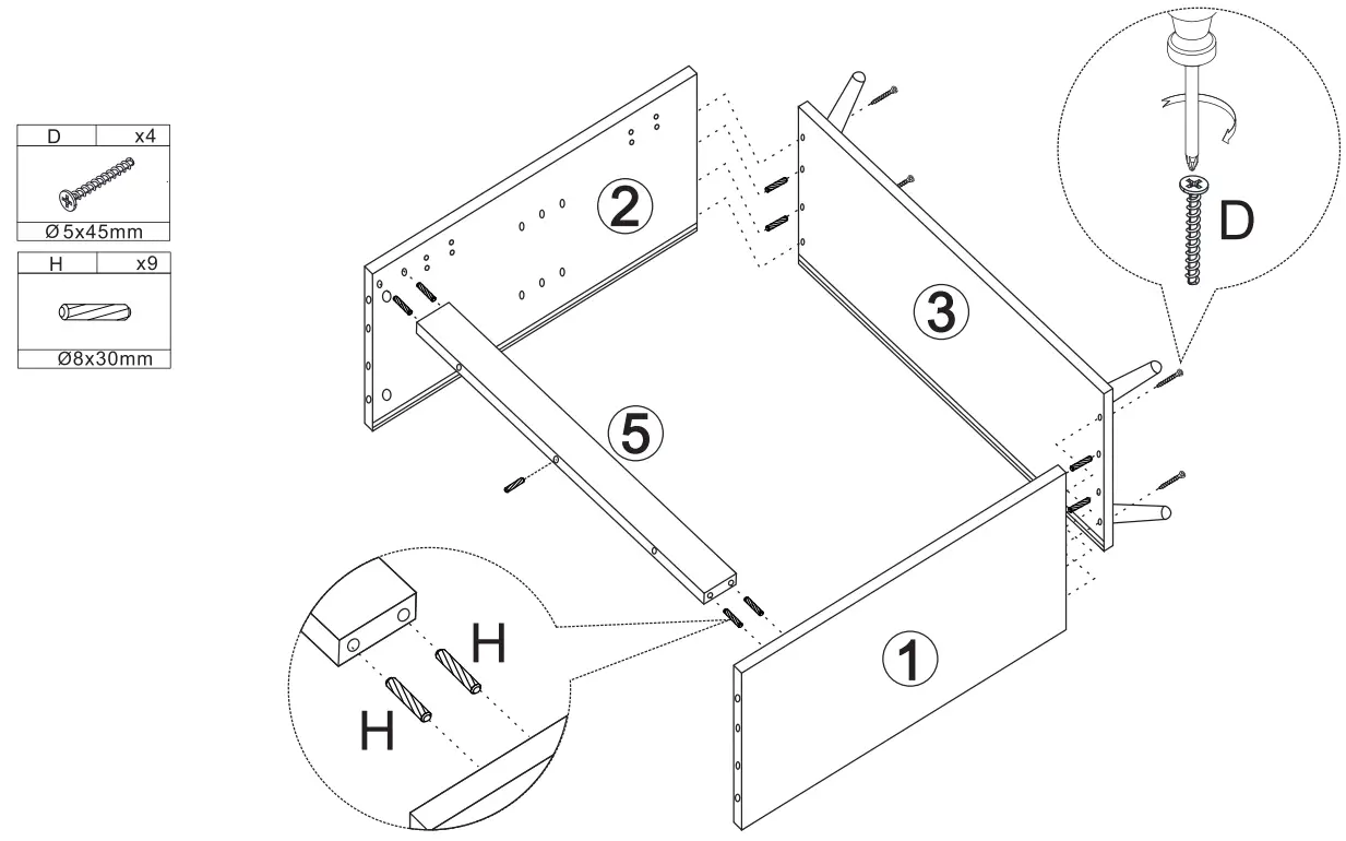 Middle Century 2 Doors Modern Storage Cabinet Assembly Steps