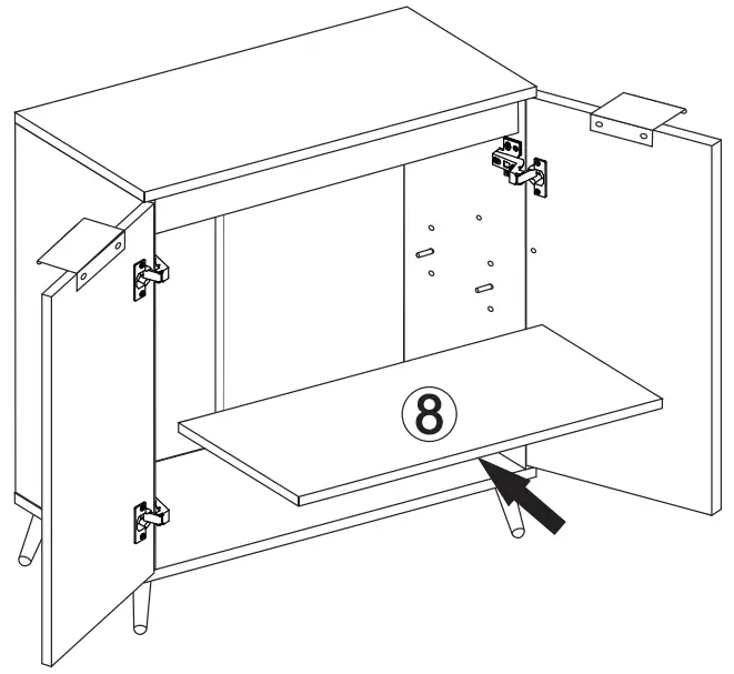 Middle Century 2 Doors Modern Storage Cabinet Assembly Steps