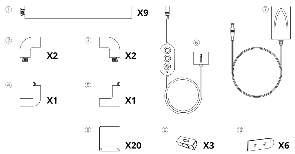 Govee B60621D3 Glide RGBIC 3D Wall Light - FIGURE 1