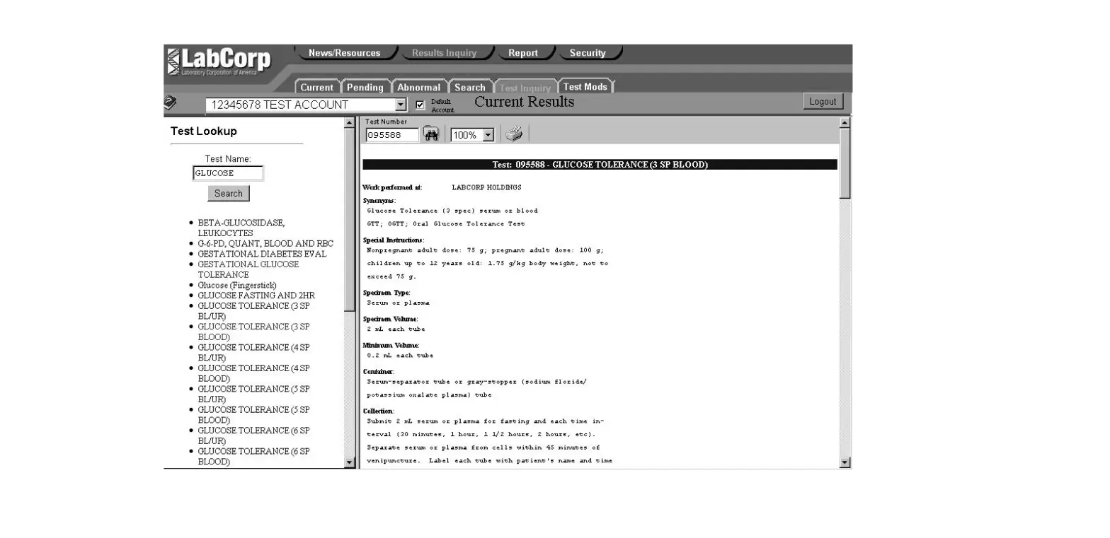 Labcorp E-results Inquiry User Manual Labcorp E-results Inquiry User Manual