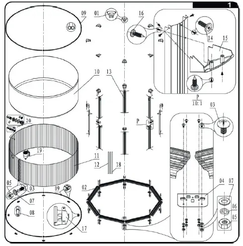 Steinbach 012141 Nuovo de Luxe II Steel Wall Pool Set fig 2