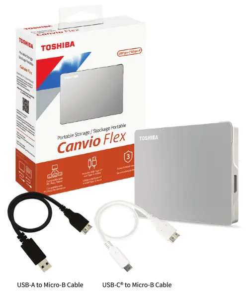 TOSHIBA Canvio Flex Portable Hard Drive - Specifications