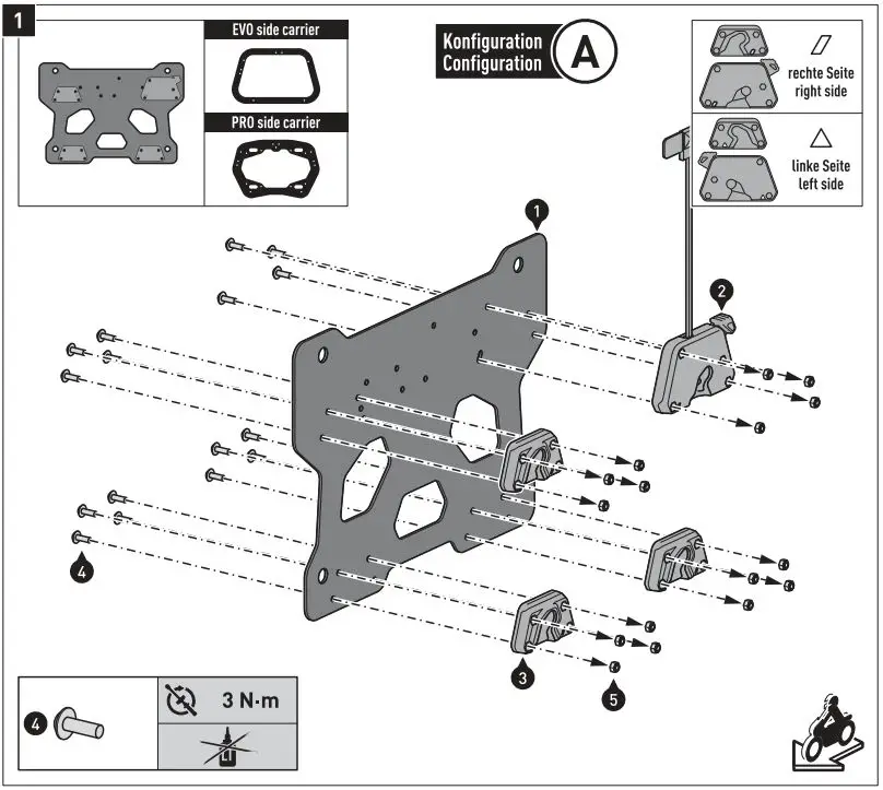 SW-MOTECH BC.SYS.08.518.20000B SysBag 30 Bag System Instruction Manual - Mounting