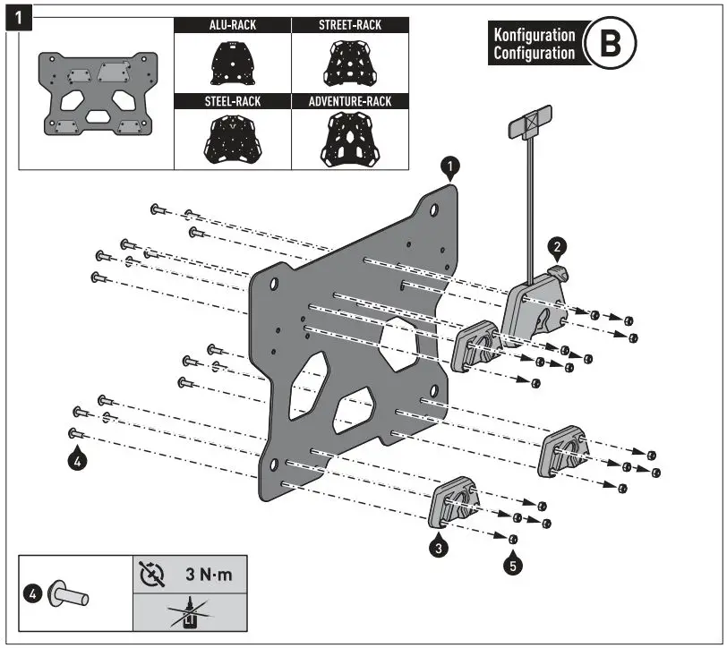 SW-MOTECH BC.SYS.08.518.20000B SysBag 30 Bag System Instruction Manual - Mounting