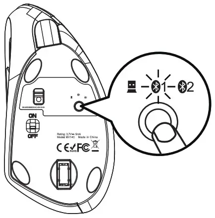 ProtoArc EM13 Bluetooth Wireless Rechargeable Left Handed Vertical Mouse - bluetooth connection 3