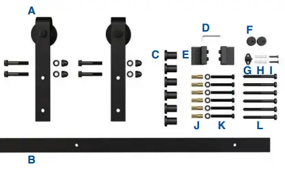 BARN-DOOR-HARDWARE-Hardware-Kit-for-Sliding-Singl- Woo- Door-fig-2