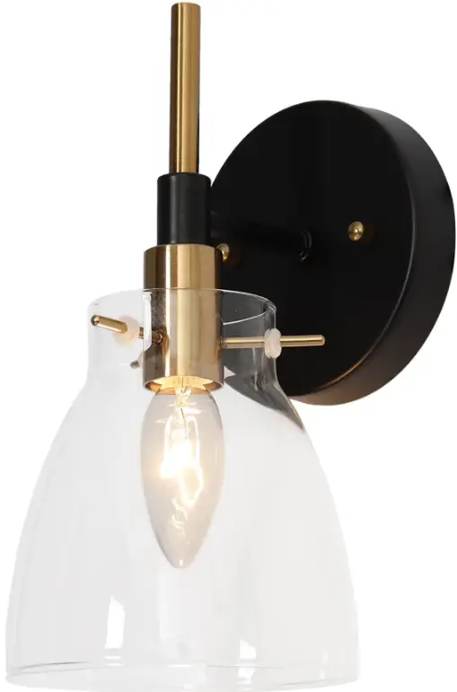 ZEVNI A04671 Corney 10" H Black Wall Sconce