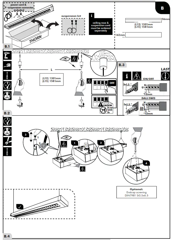 THORN Punch 3 LV Slim Suspended Luminaire - 3