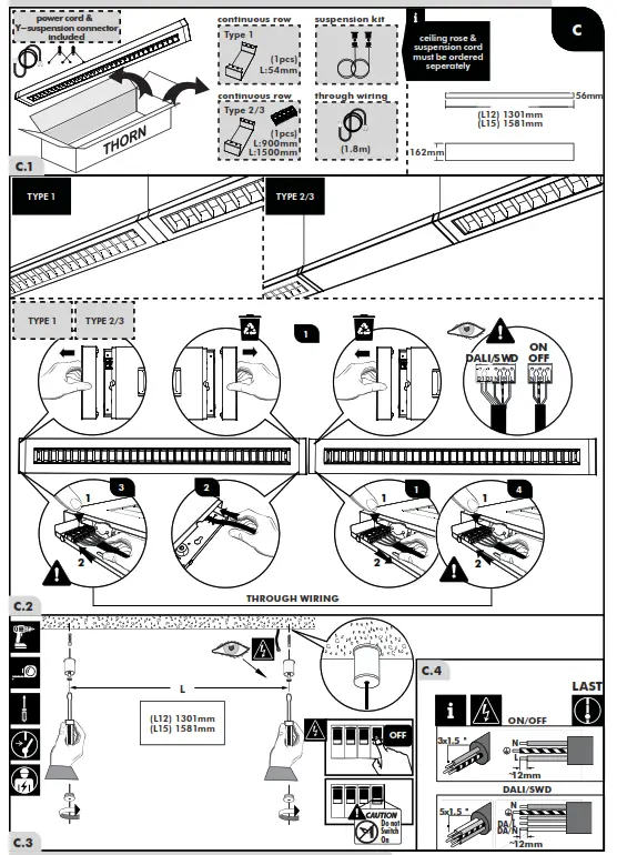 THORN Punch 3 LV Slim Suspended Luminaire - 4
