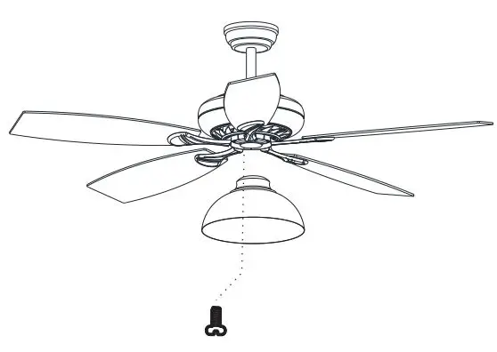 Warehouse of Tiffany CFL-8334 52-Inch Crystal Ceiling Fan User Guide - Connecting lamp wire