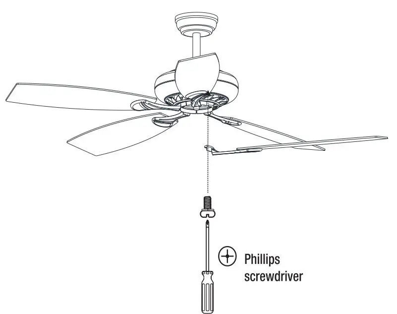 Warehouse of Tiffany CFL-8334 52-Inch Crystal Ceiling Fan User Guide - Fastening the blade arms to the motor