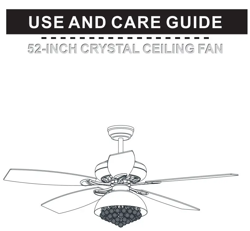 Warehouse of Tiffany CFL-8334 52-Inch Crystal Ceiling Fan User Guide