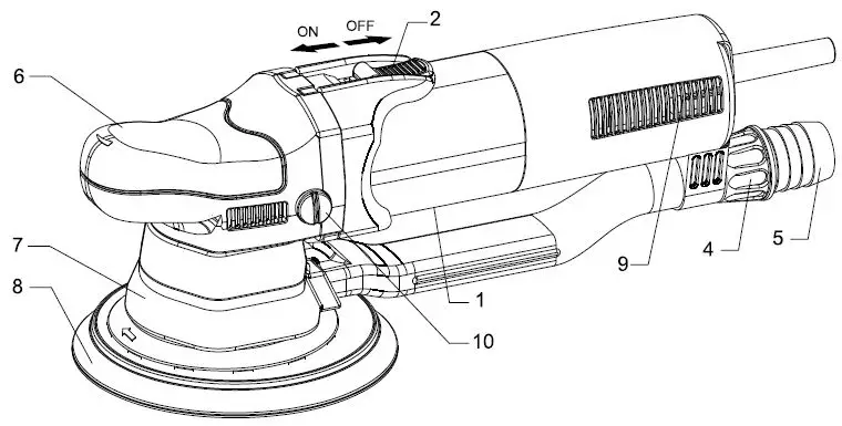 RUPES-BR109AES-Random-Orbital-Sander-150mm-Velcro-Orbit 9mm-1
