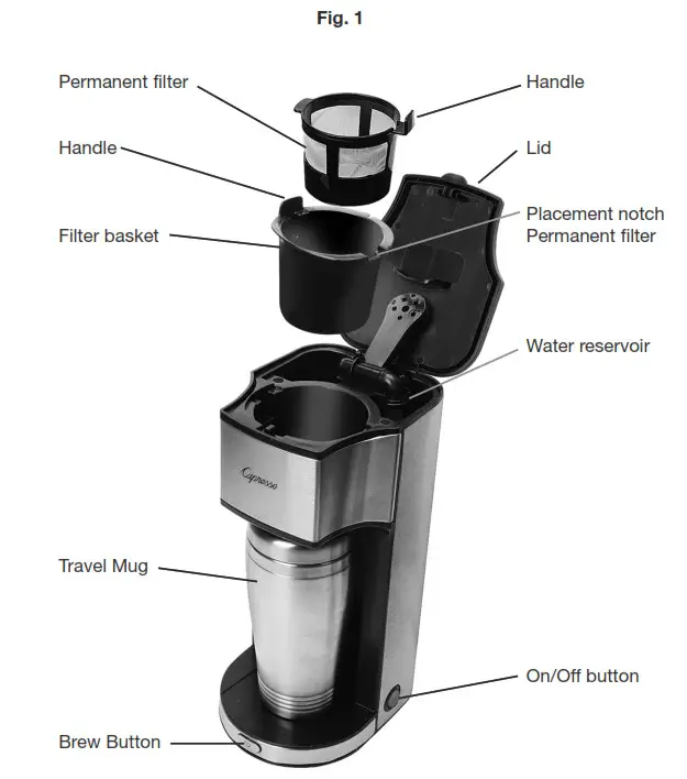 Capresso On-the-Go Personal Coffee Maker 425 - Ordering Parts & Accessories