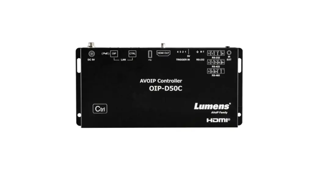 Lumens Oip-d50c Controller User Guide