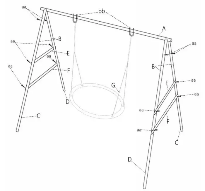 SURPCOS B08GRF9JVH Swing A- Frame- swing frame