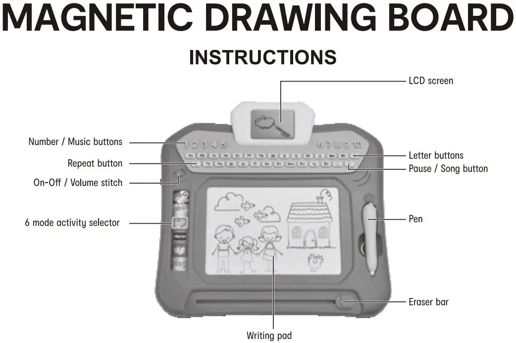 Kmart P_43027927 Magnetic Drawing Board Instructions
