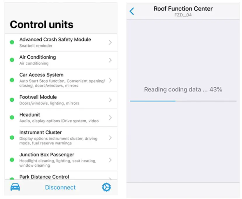 Vgate vLinker BM+ OBD2 Bluetooth Scanner for BMW Mini BimmerCode - If the communication is successful,