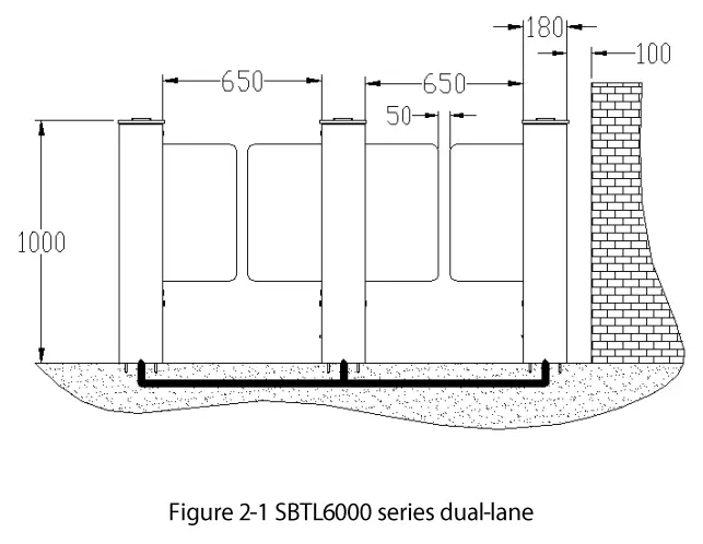 ZKTECO SBTL6000 Series Swing Barrier - fig 1