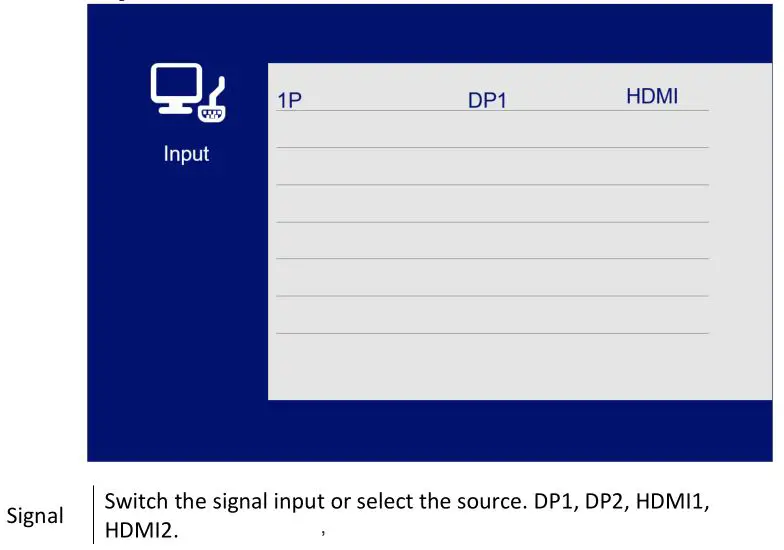 electriQ EIQ-32M4K144FS 32-Inch LED Monitor - INPUT SOURCE