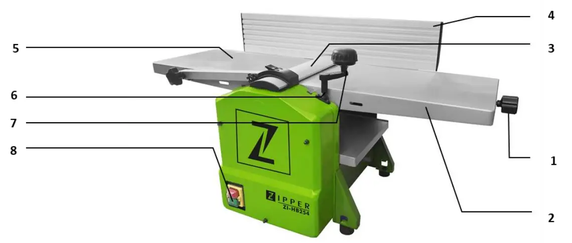 ZIPPER ZI HB254 Combined Planer and Thicknesser-fig1