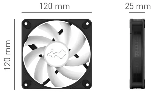 InWin LUNA AL120 High Performance ARGB Case Fan - fig1