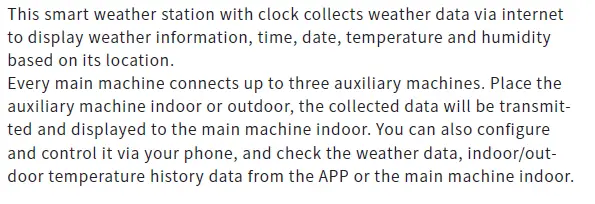 Shenzhen Juku Intelligent Technology SWS-V000 Smart Weather Station with Clock User Guide - Introduction