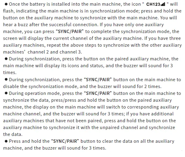 Shenzhen Juku Intelligent Technology SWS-V000 Smart Weather Station with Clock User Guide - Main machine & auxiliary machine synchronization and installation