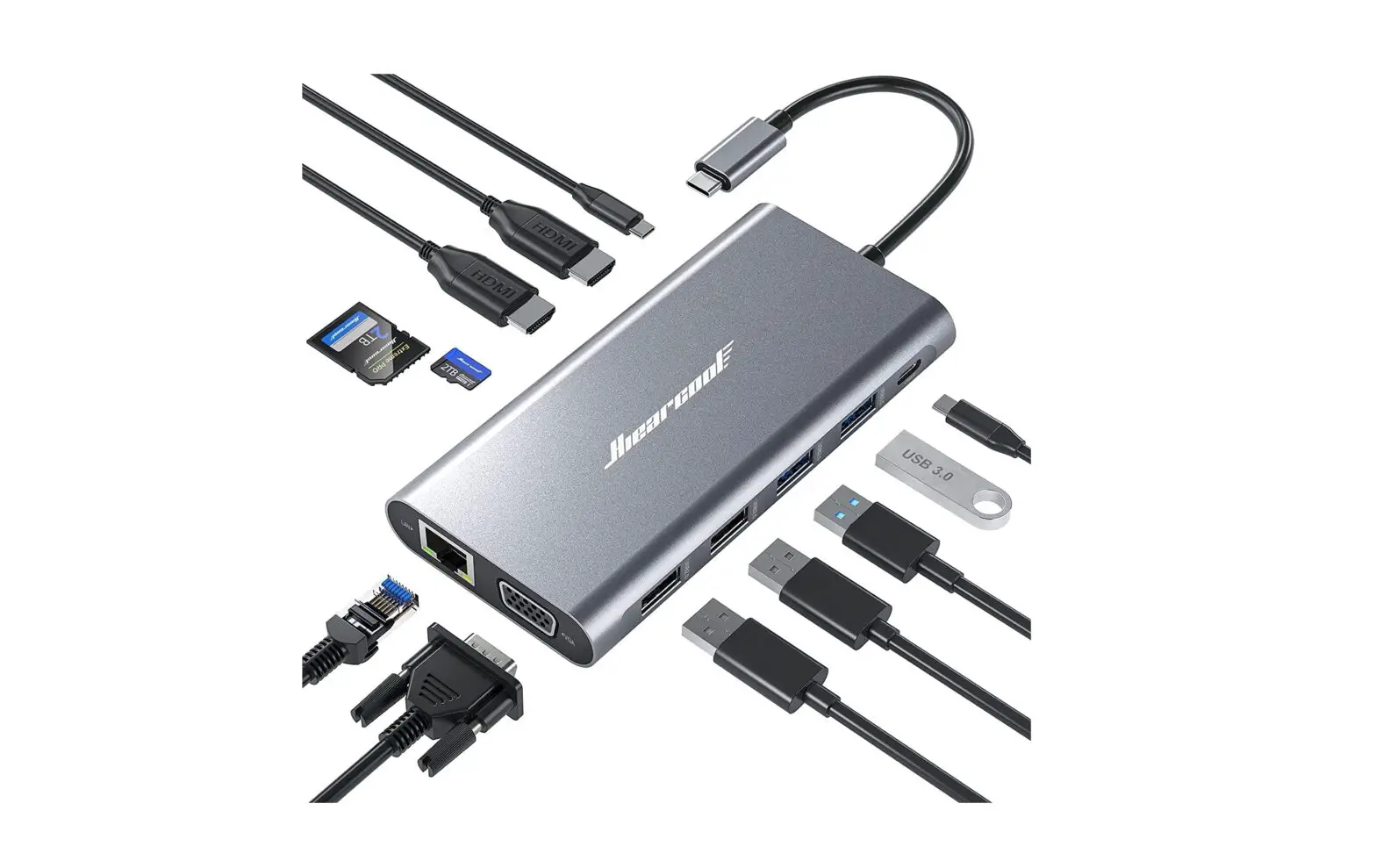 Hiearcool Ucn3270-2 12-in-1 Usb-c Quadruple Display Docking Station User Manual