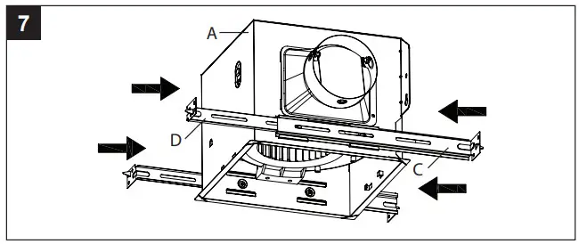 HOMEWERKS 7130 13 BT Bath Fan with Bluetooth Speaker Led Light and Night Light - fan housing