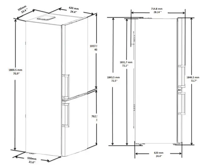 Blomberg BRFB1322SSL 11.4 cu ft Bottom Stainless Steel Refrigerator - figure 7