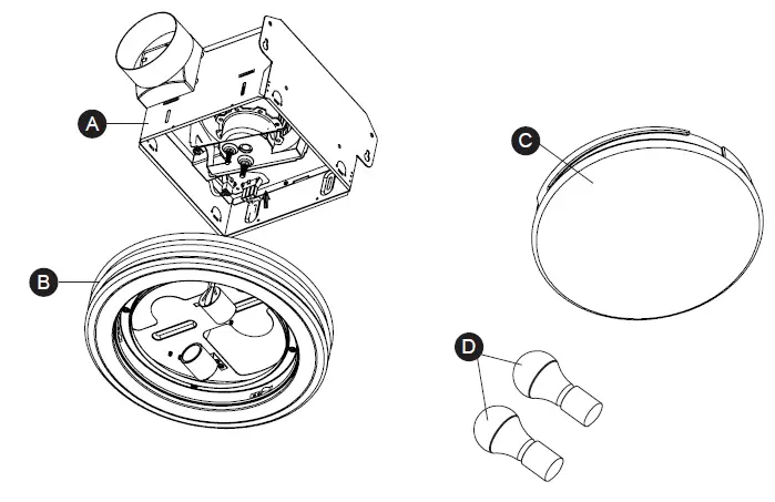 AKICON BPT14-80CL Bathroom Ventilation Fan with Light-fig 2